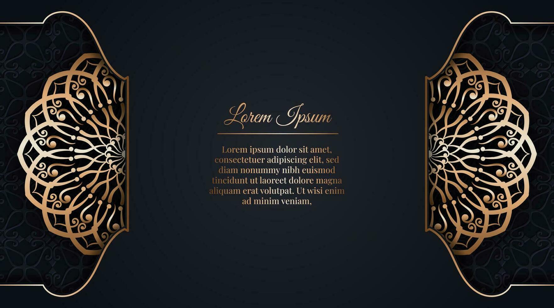 Luxury background with golden mandala ornament vector
