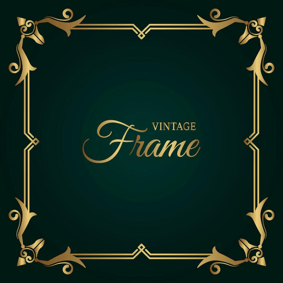 classic gold frame, vector design