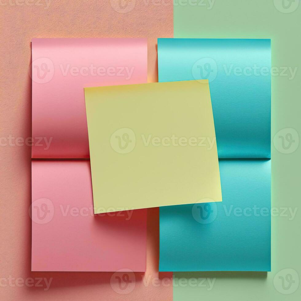 Colorful sticky notes on the wall photo