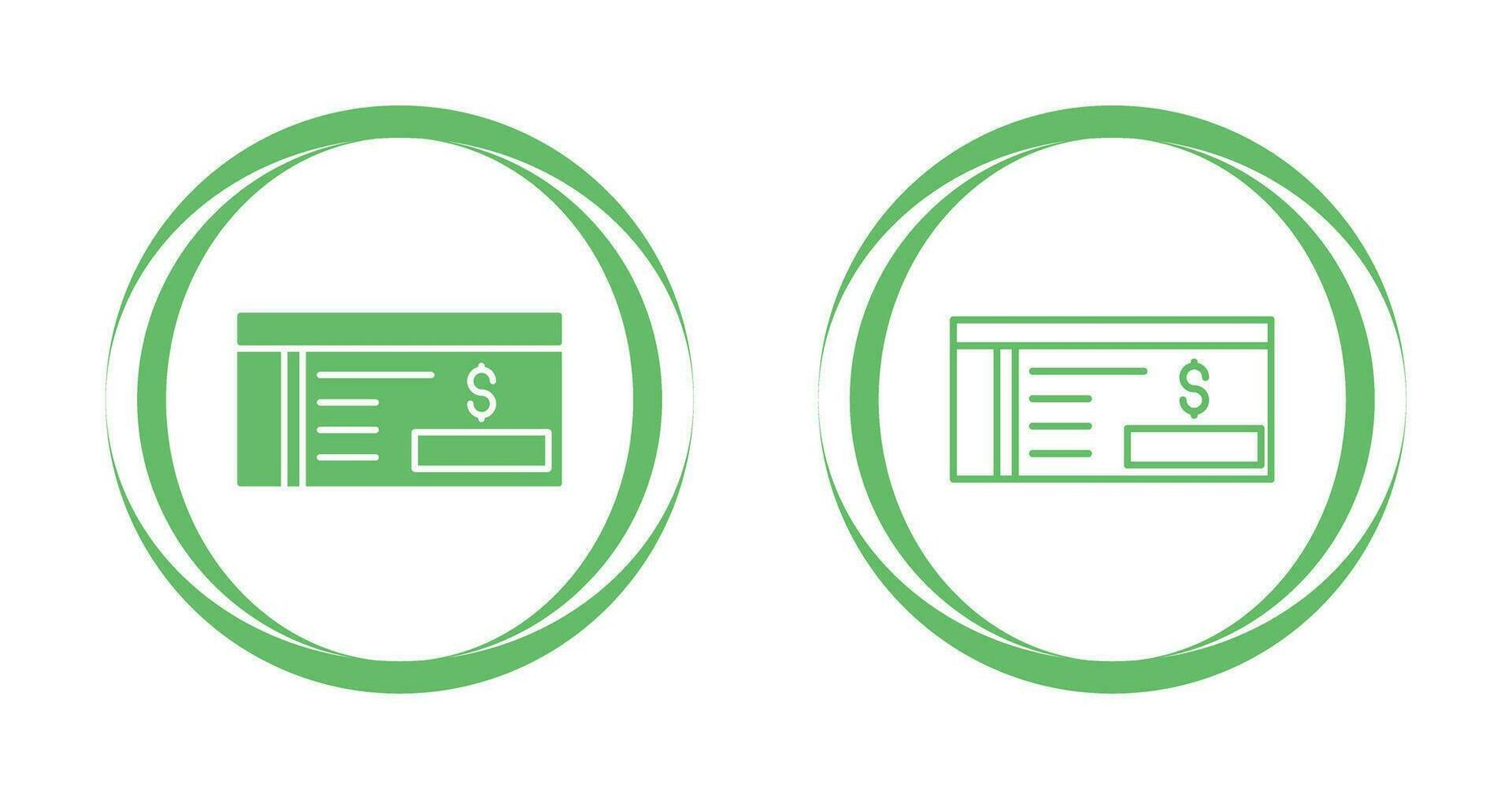 icono de vector de cheque bancario