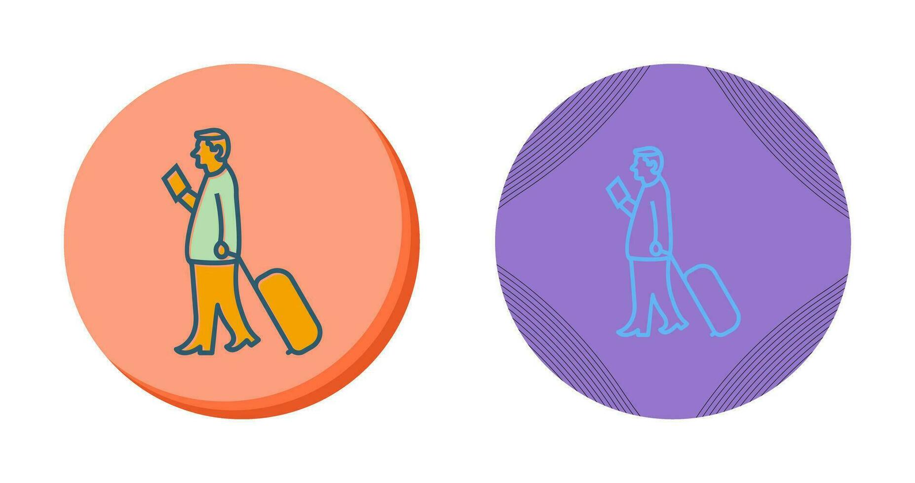 Walking with Luggage Vector Icon