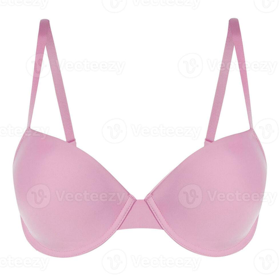 Delicate Pink Women's Bra Isolated on White Background photo