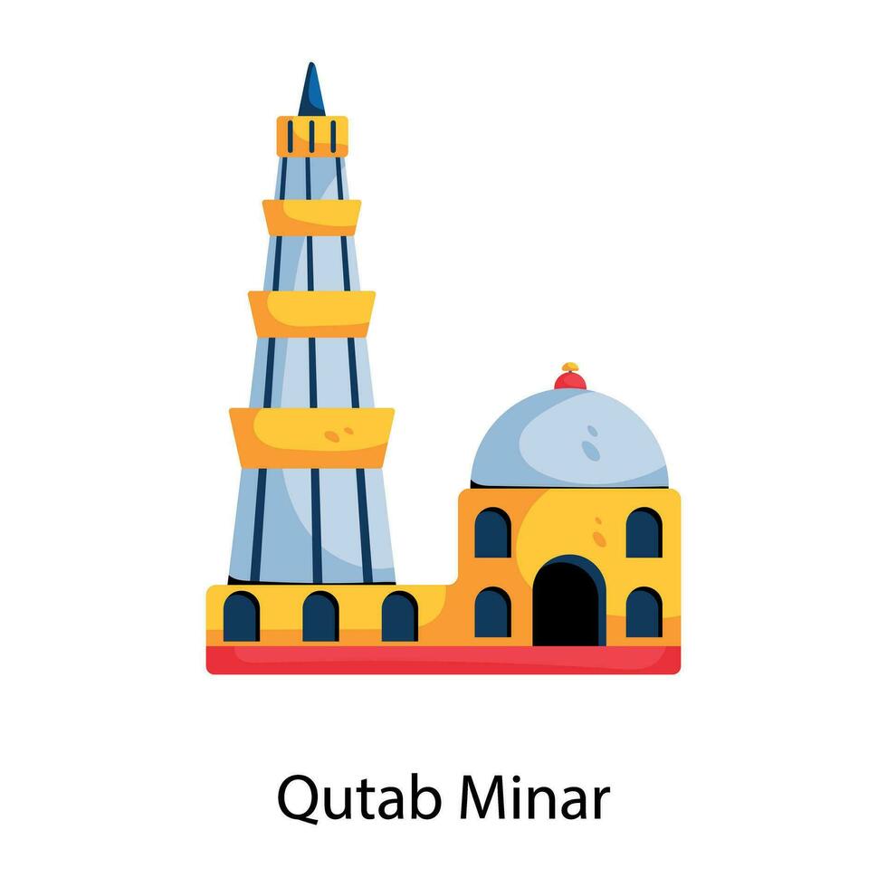 Trendy Qutab Minar vector