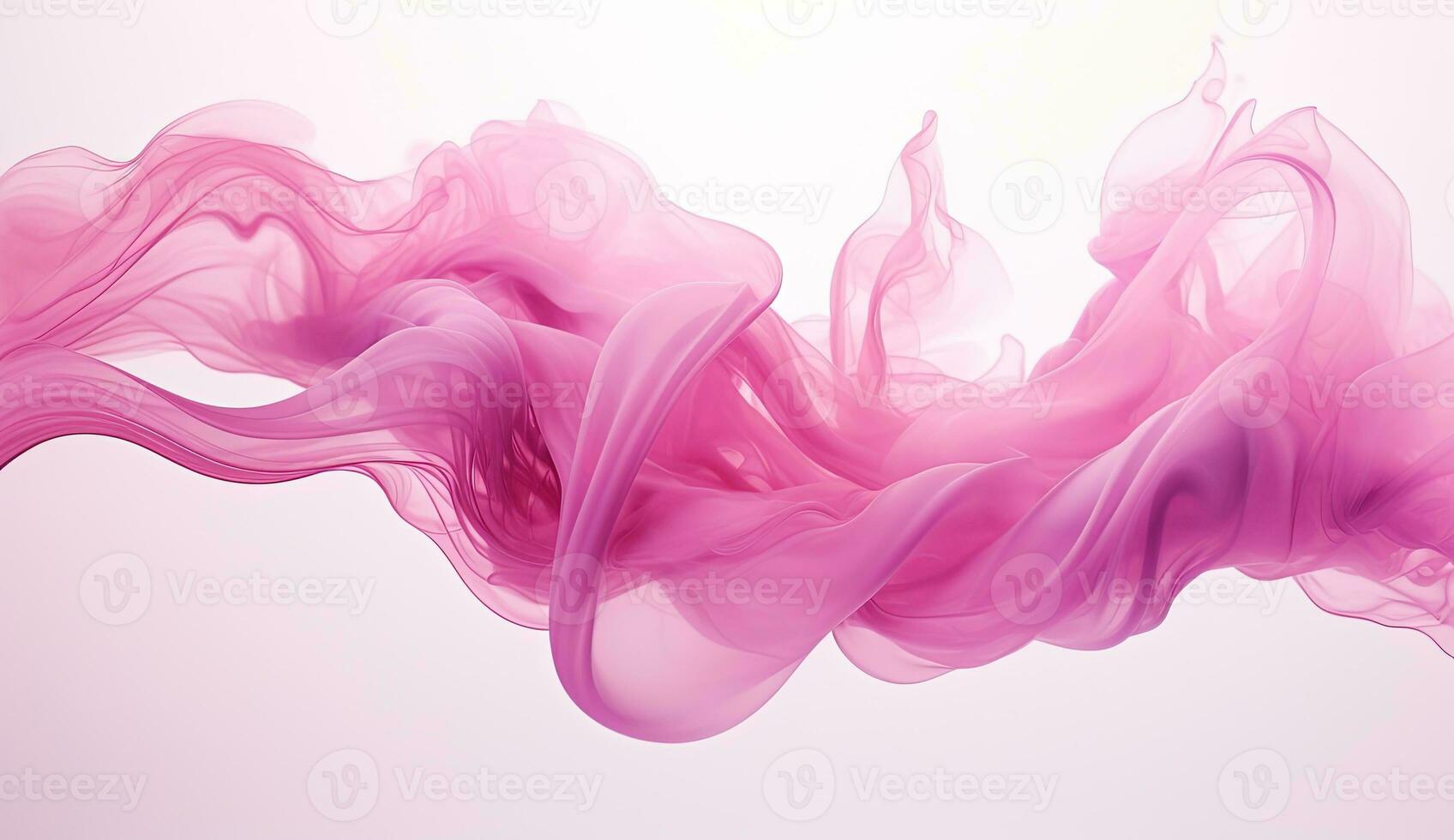 Generative AI, Flowing light pink, viva magenta smoke with splashes. Soft fluid banner, spring female mood, 3D effect, modern macro realistic abstract background illustration, ink in water effect photo