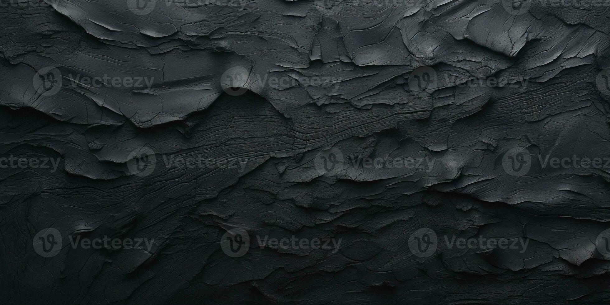 Generative AI, Closeup of impasto abstract rough black art painting texture photo