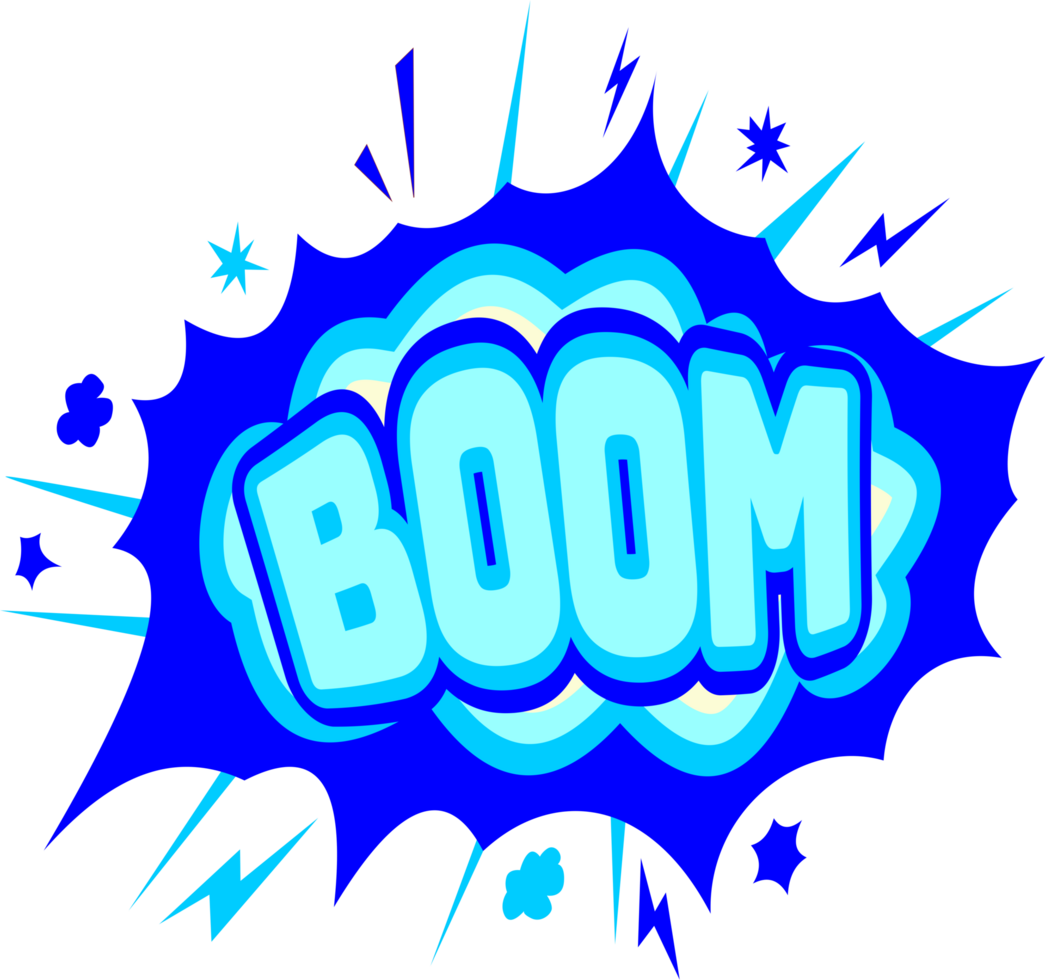 Boom Logo Abzeichen Aufkleber png