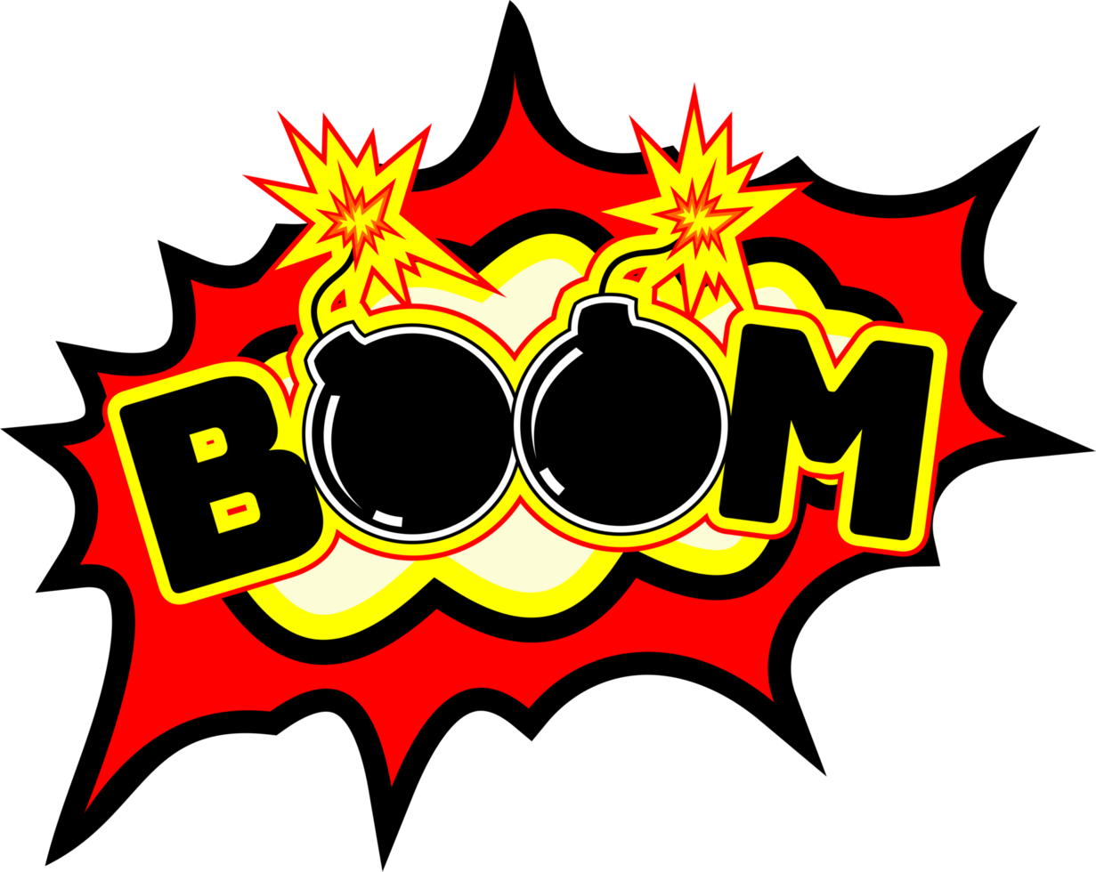 Boom logo badge sticker PNG