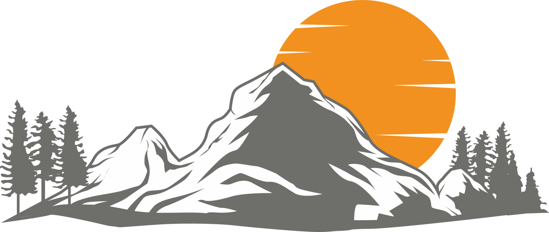 Mountain with moon view png
