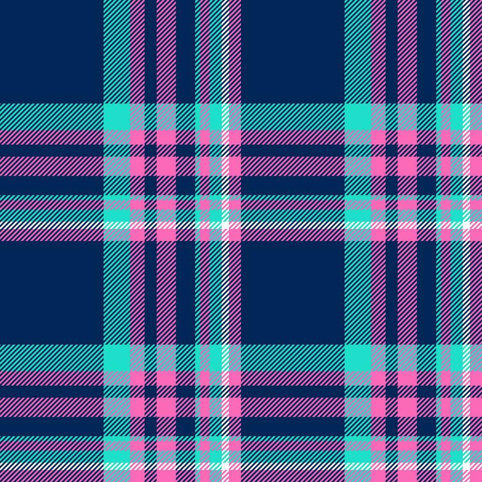 Plaid seamless pattern in blue. Check fabric texture. Vector textile print.