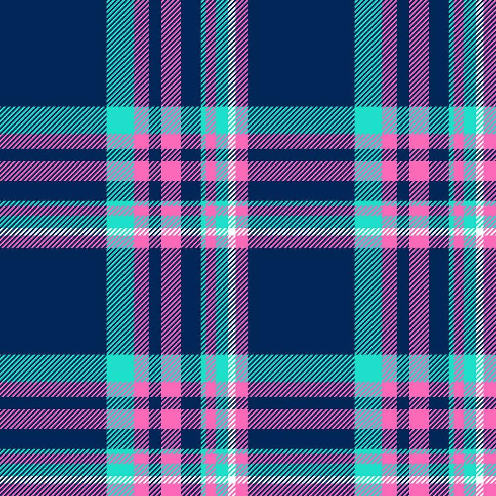 Plaid seamless pattern in blue. Check fabric texture. Vector textile print.