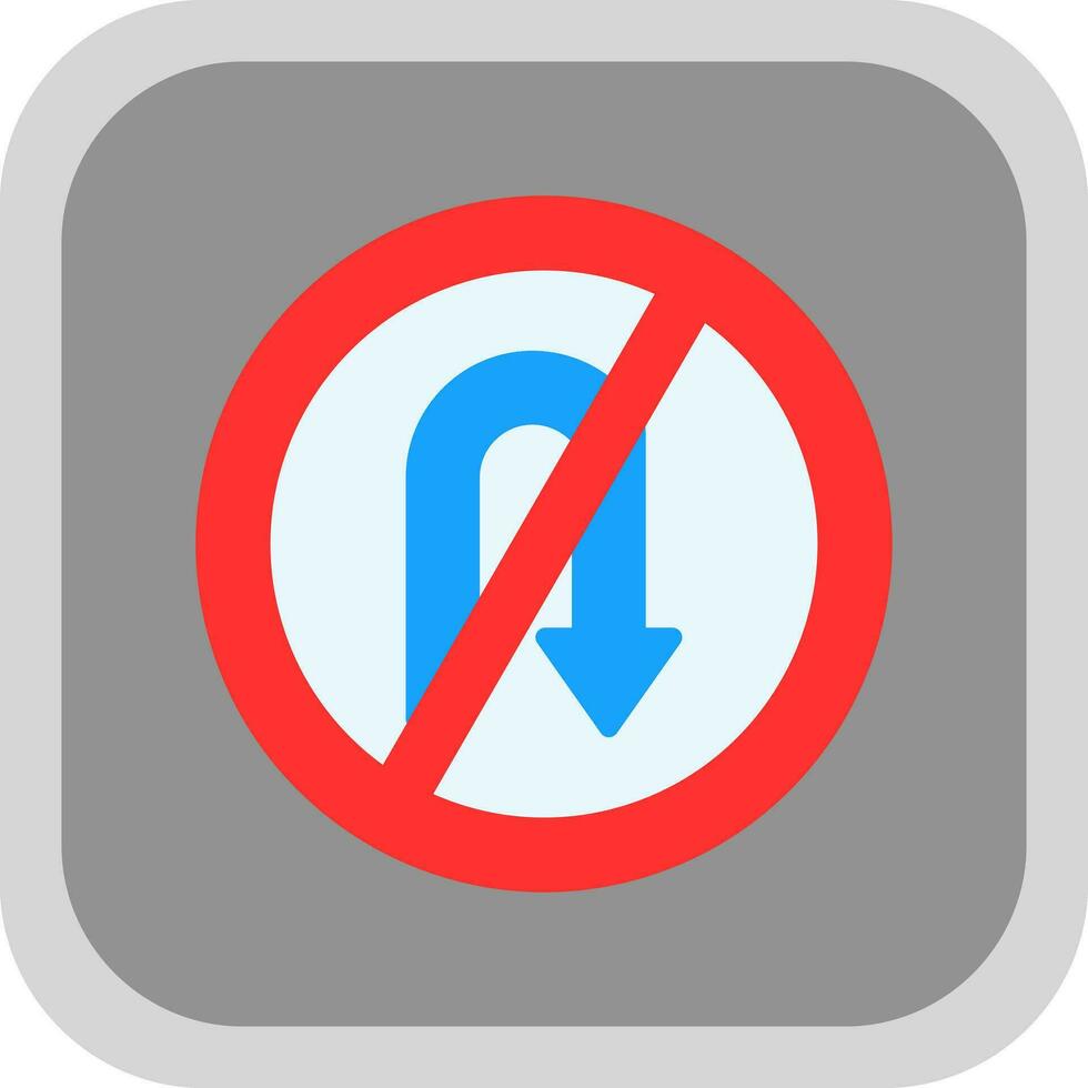 No Turn Vector Icon Design