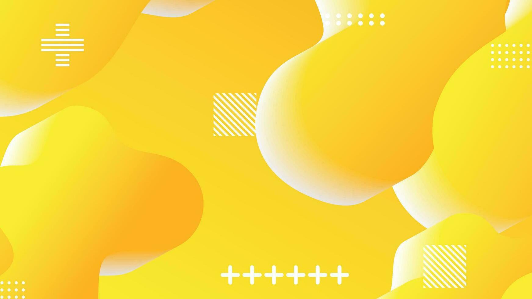 yellow gradient dynamic fluid shapes abstract background vector