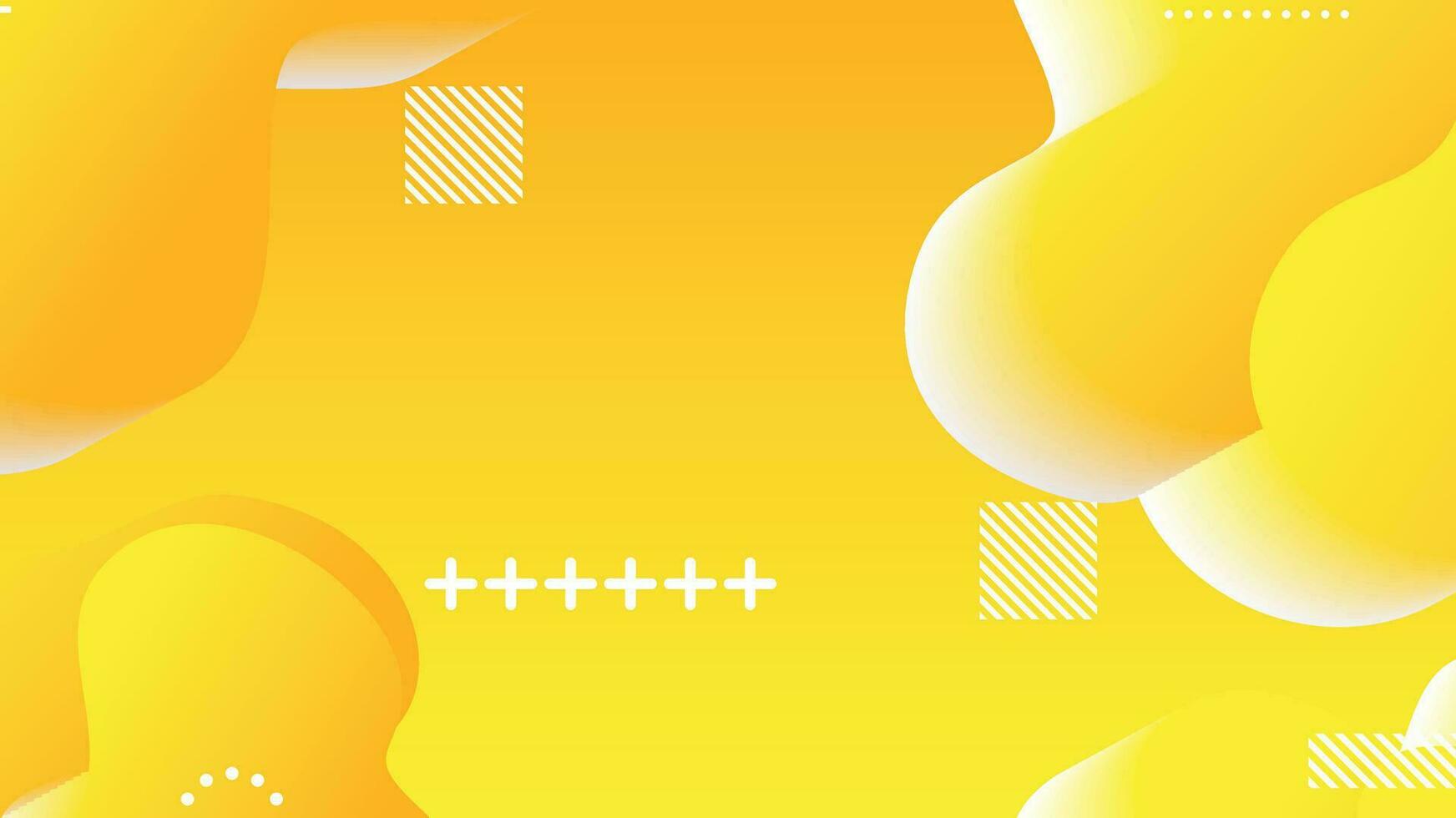 yellow gradient dynamic fluid shapes abstract background vector