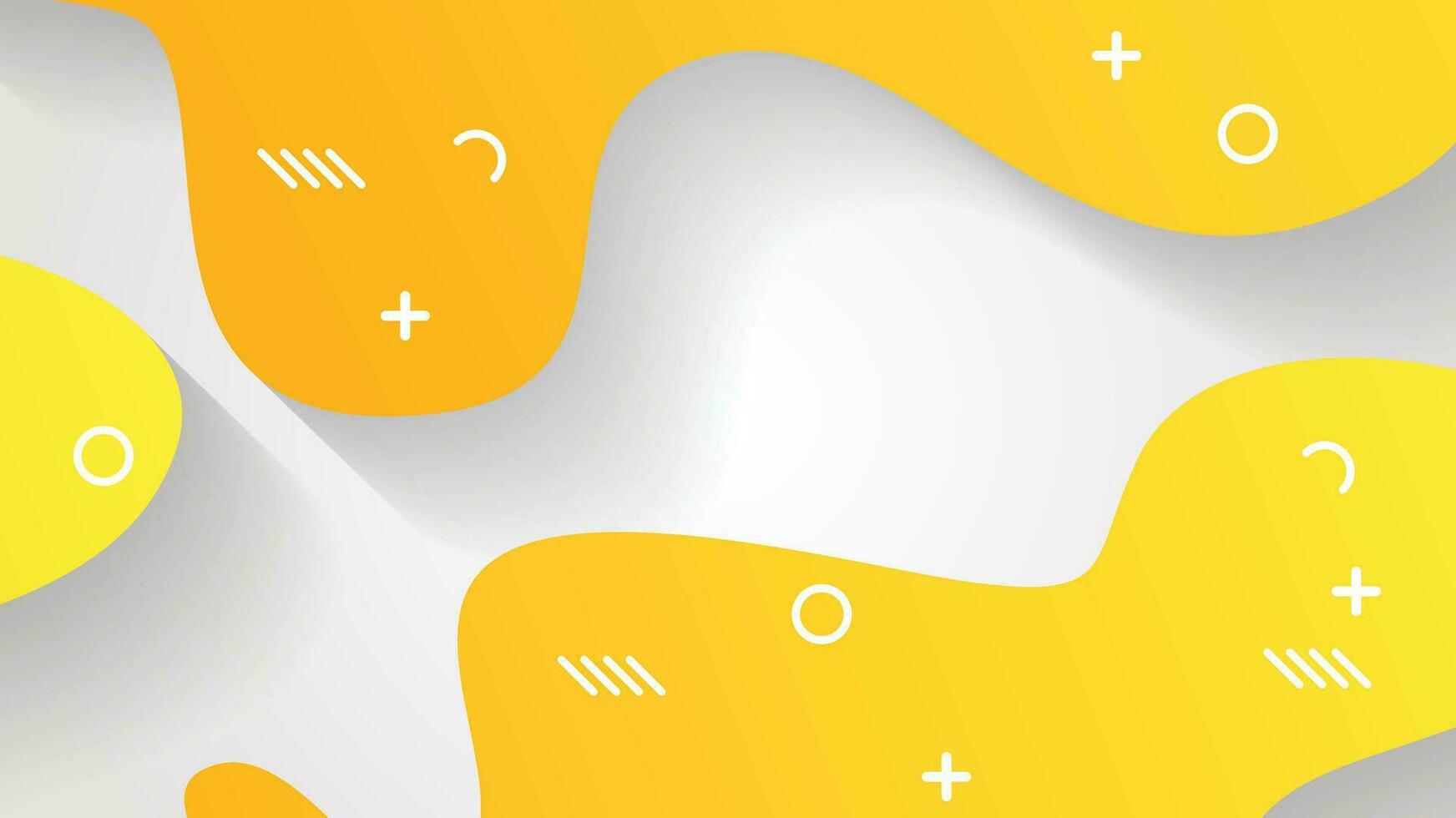 white and yellow dynamic fluid shapes abstract background vector