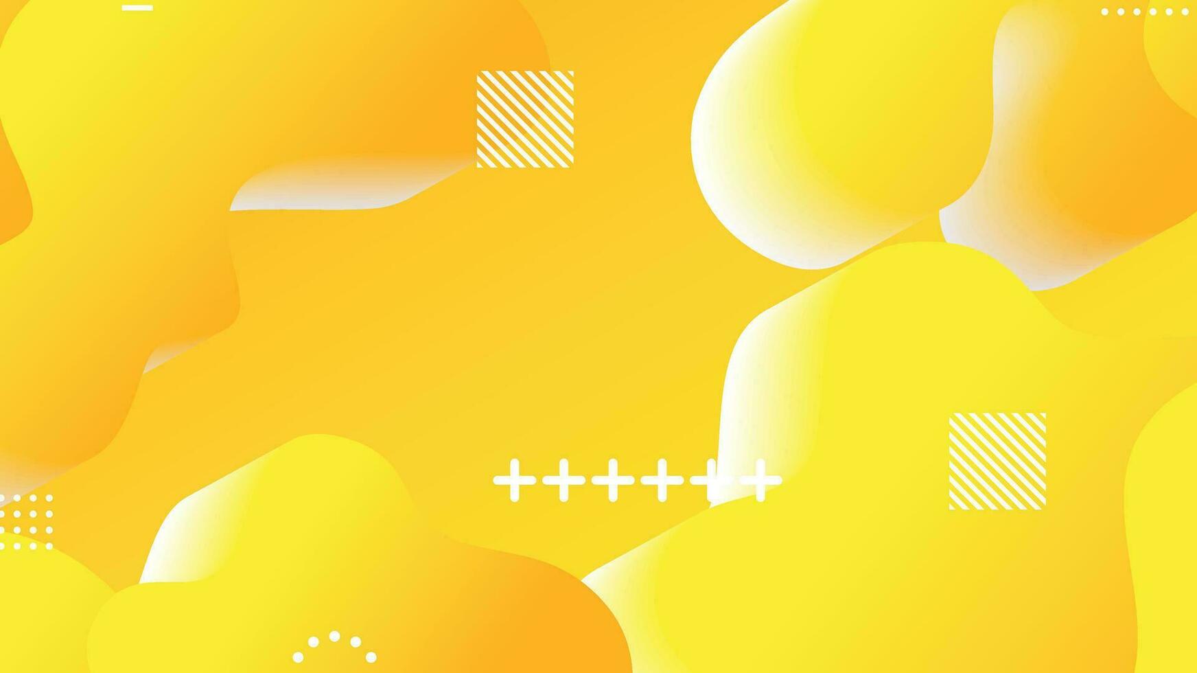 yellow gradient dynamic fluid shapes abstract background vector