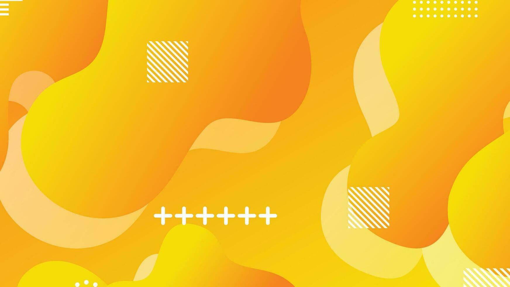 Yellow orange gradient dynamic fluid shapes abstract background vector