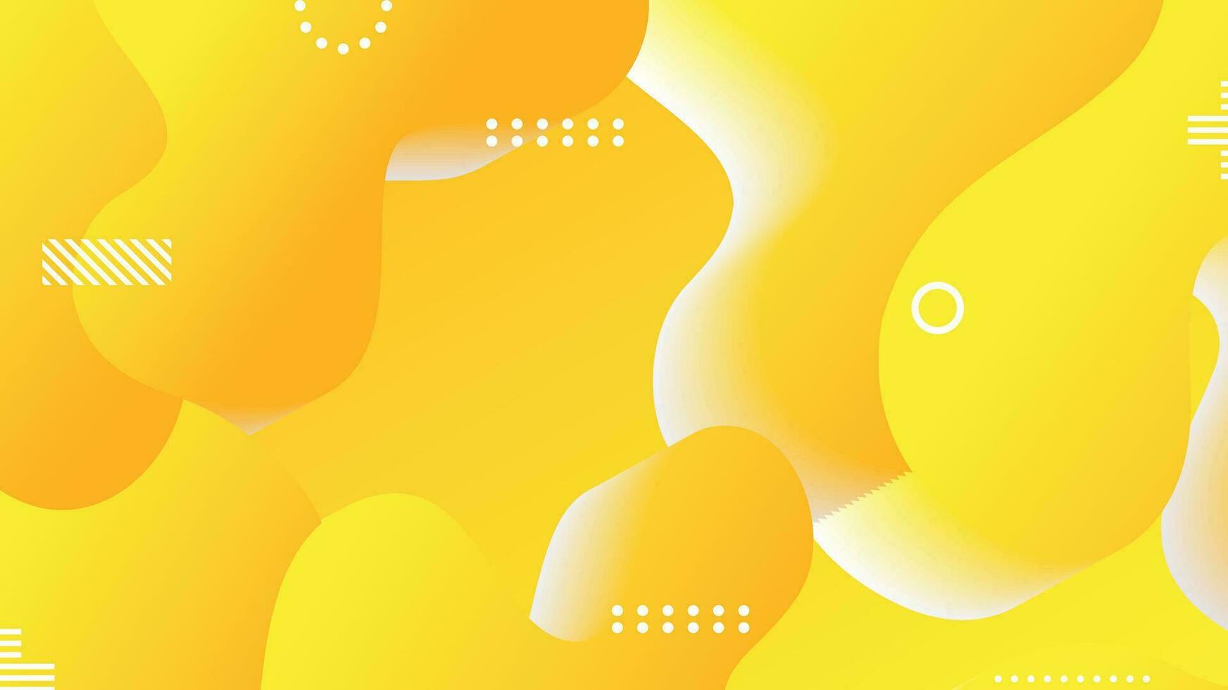 yellow gradient dynamic fluid shapes abstract background vector