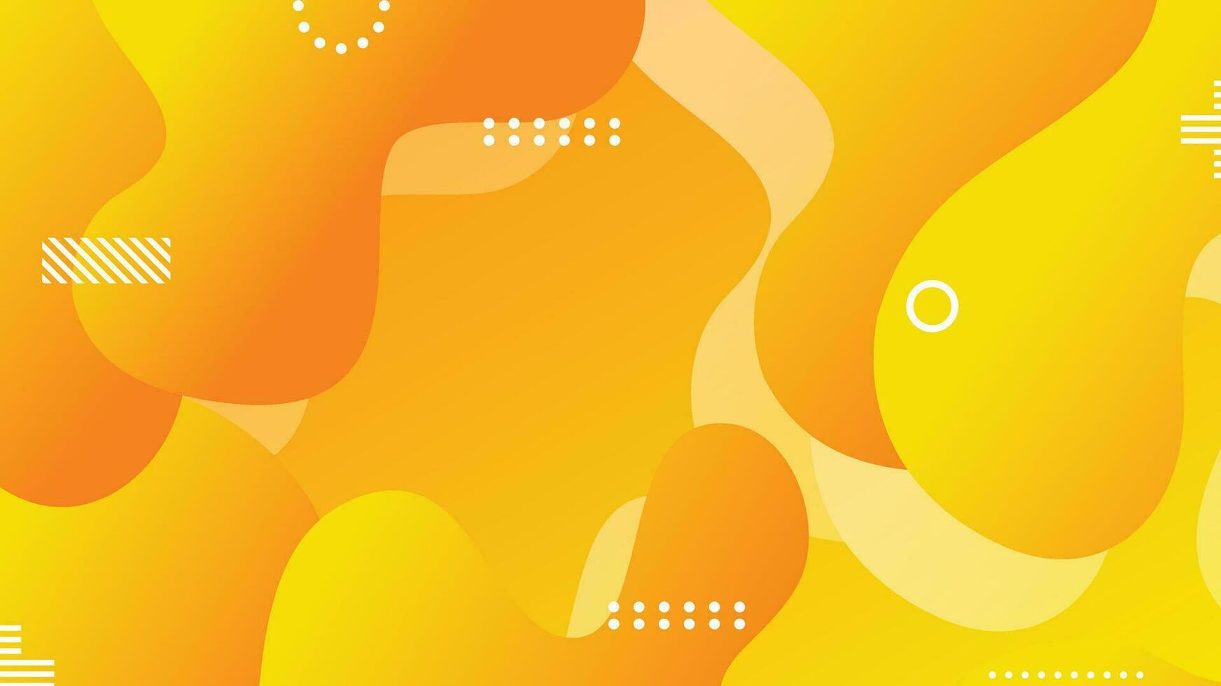 Yellow orange gradient dynamic fluid shapes abstract background vector