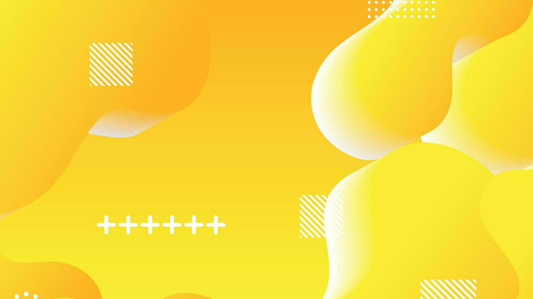 yellow gradient dynamic fluid shapes abstract background vector
