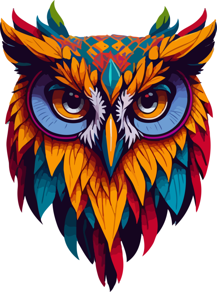 Colorful Owl Logo PNG Free AI Generative