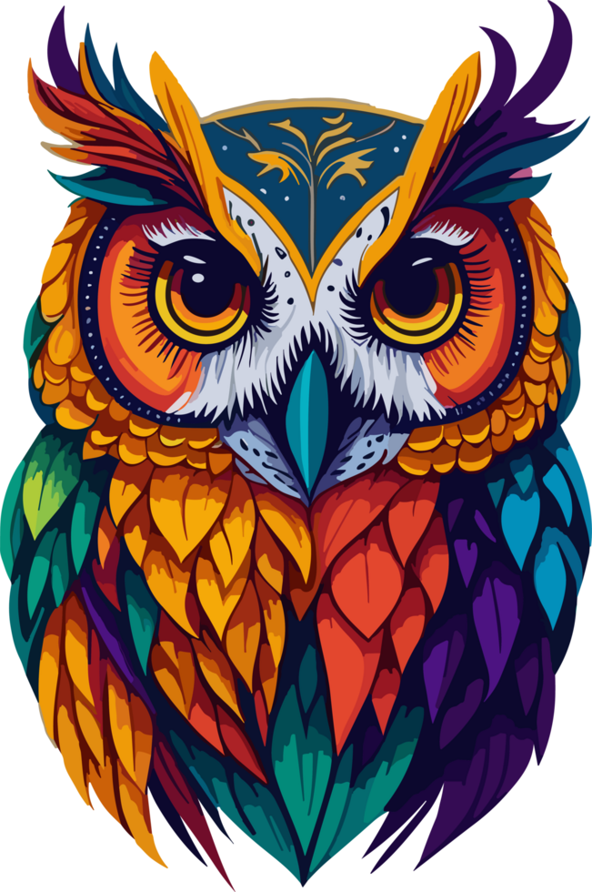 Colorful Owl Logo Concept AI Generative png
