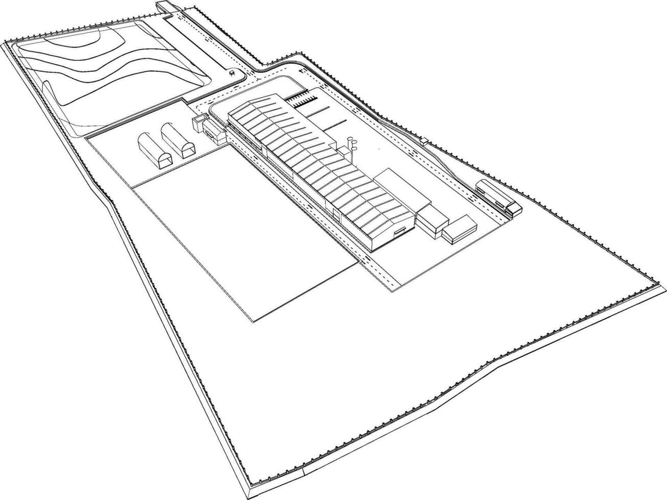 3D illustration of industrial building vector