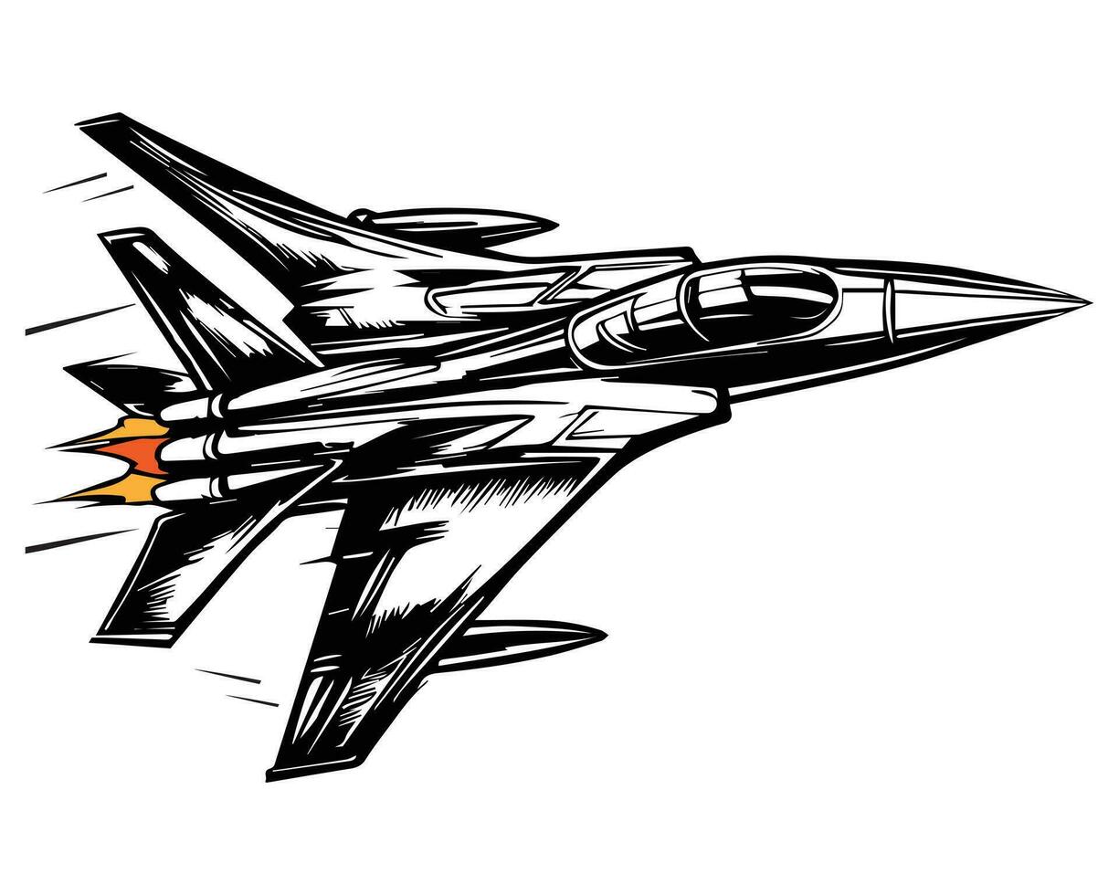 Silhouette Fighter Jet vector