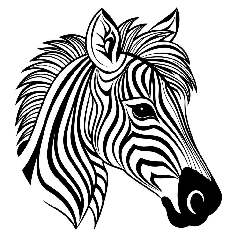 Cute zebra head vector