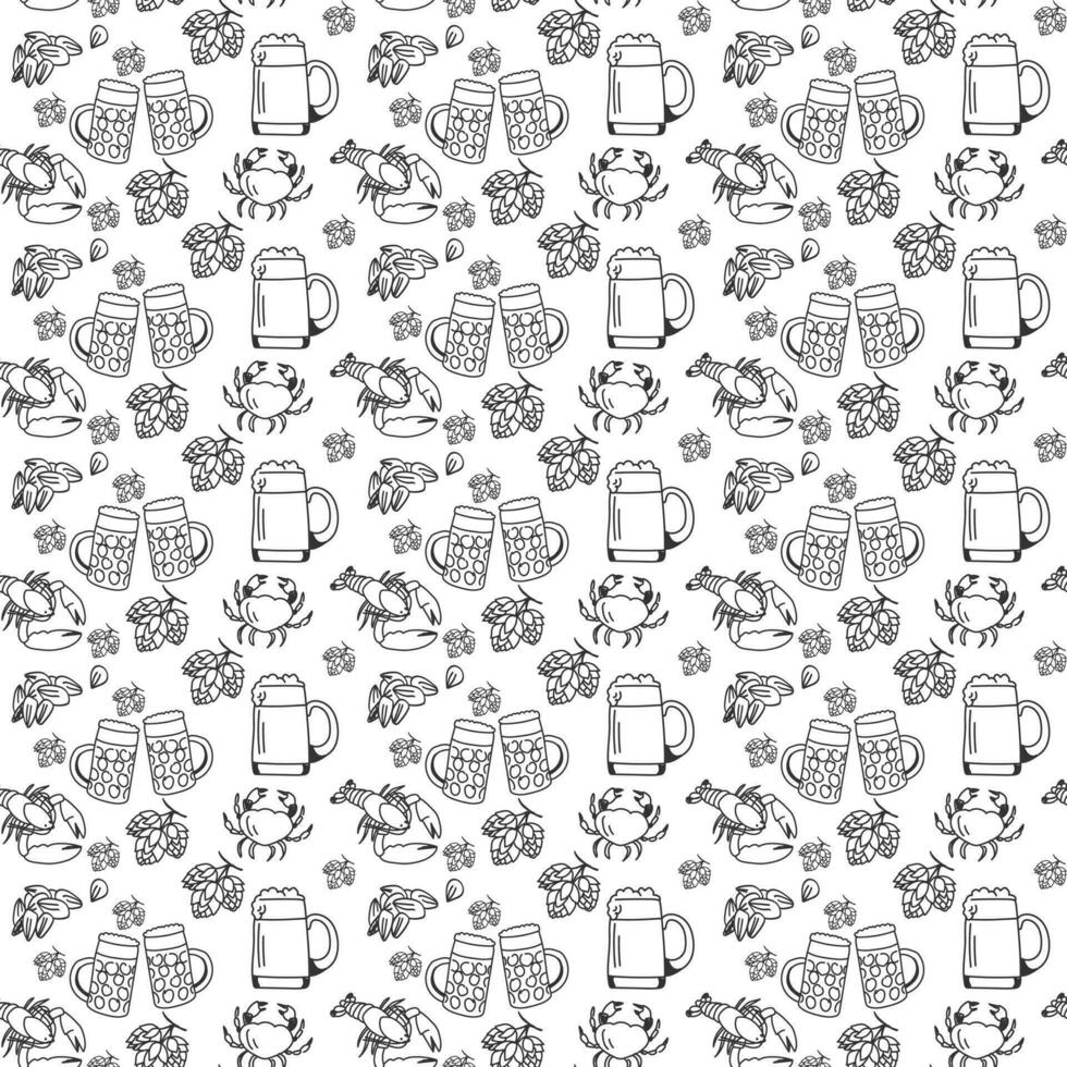 Oktoberfest seamless pattern with flat design. b vector