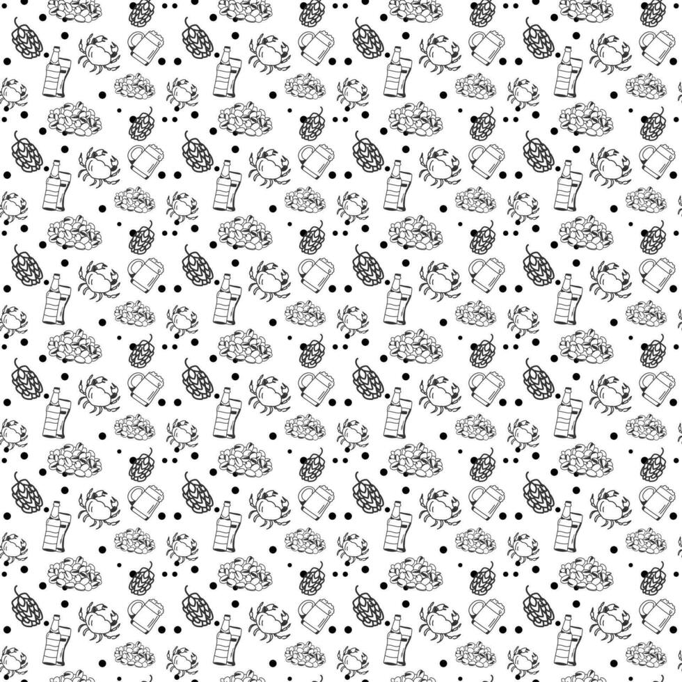 Oktoberfest seamless pattern with flat design. b vector