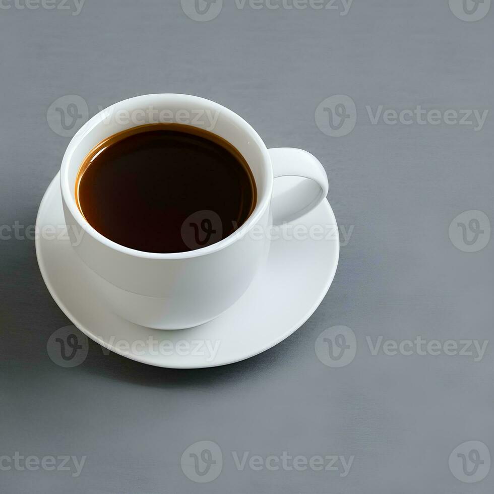 White cup isolated on a gray background. The image was created using generative AI. photo