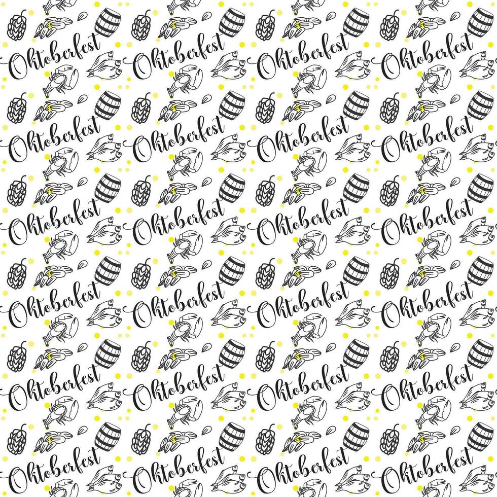 Oktoberfest seamless pattern with flat design.Web vector