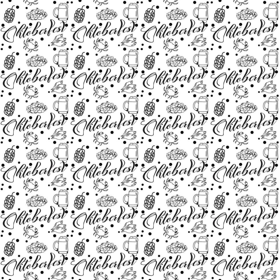 Oktoberfest seamless pattern with flat design.Web vector