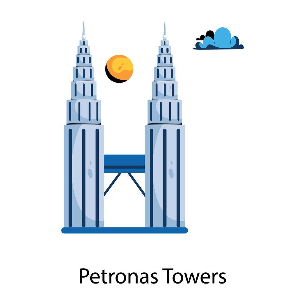 Trendy Petronas Towers vector