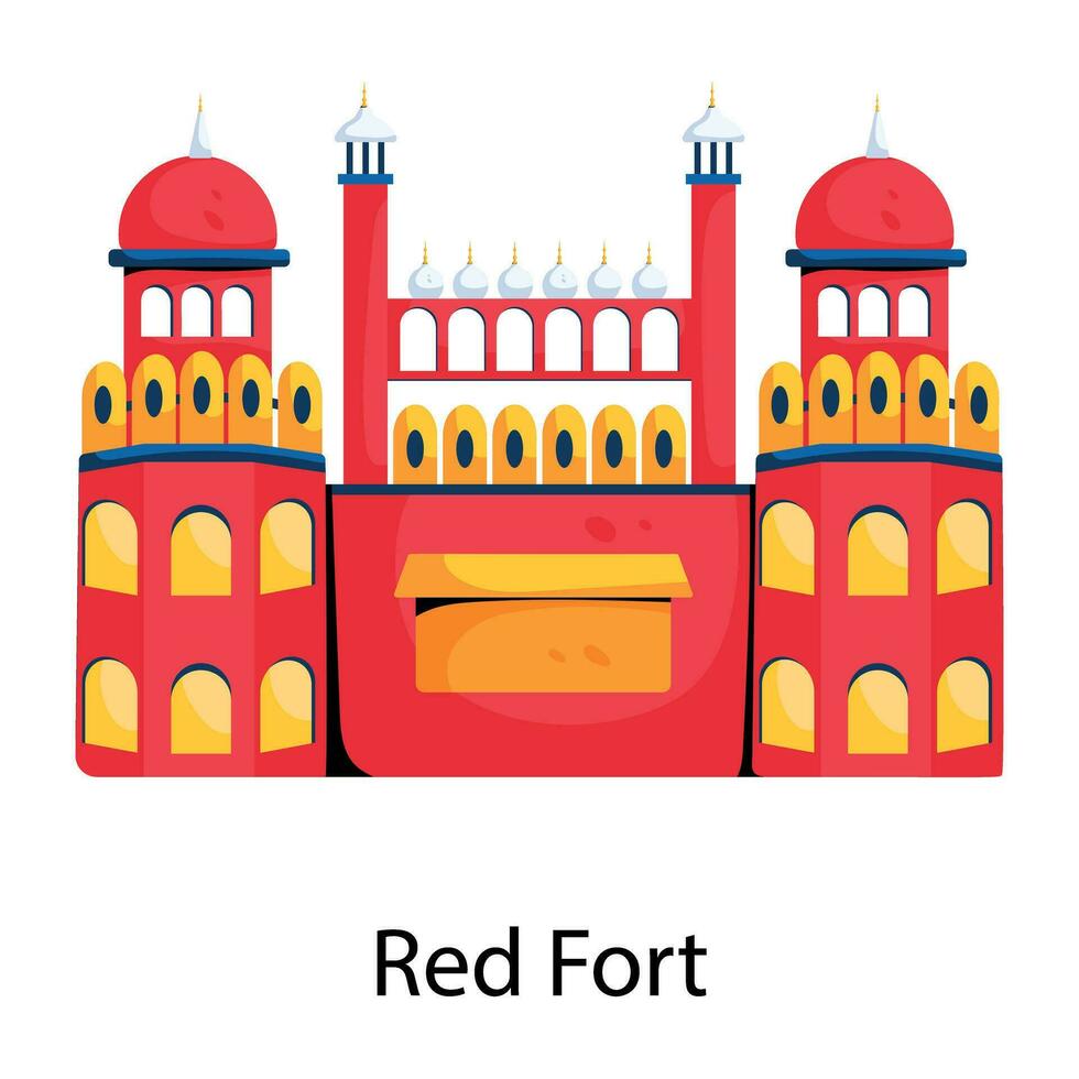 Trendy Red Fort vector