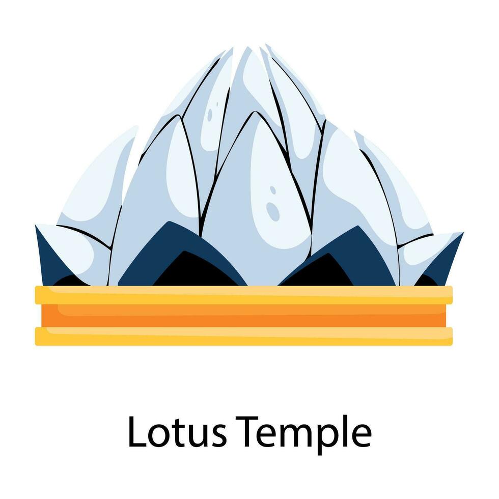 Trendy Lotus Temple vector