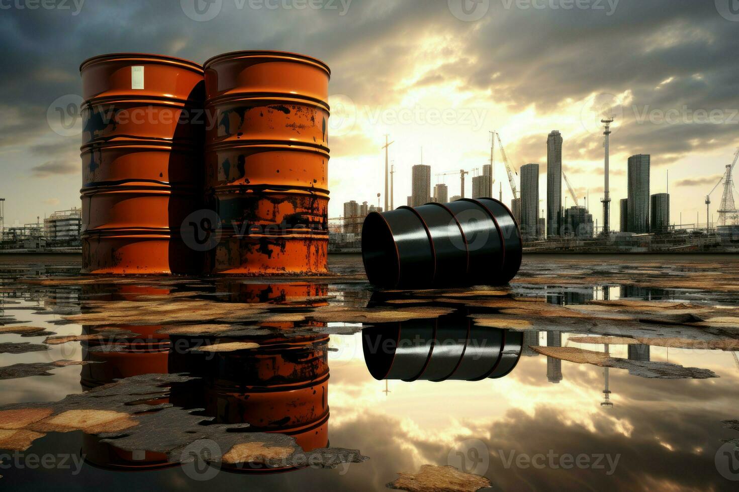 Valuable oil barrel. Generate Ai photo