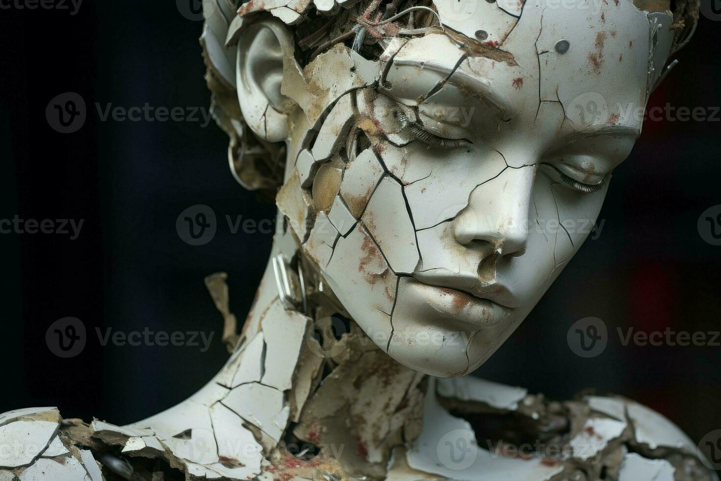 Ancient Broken greek statue. Generate Ai photo