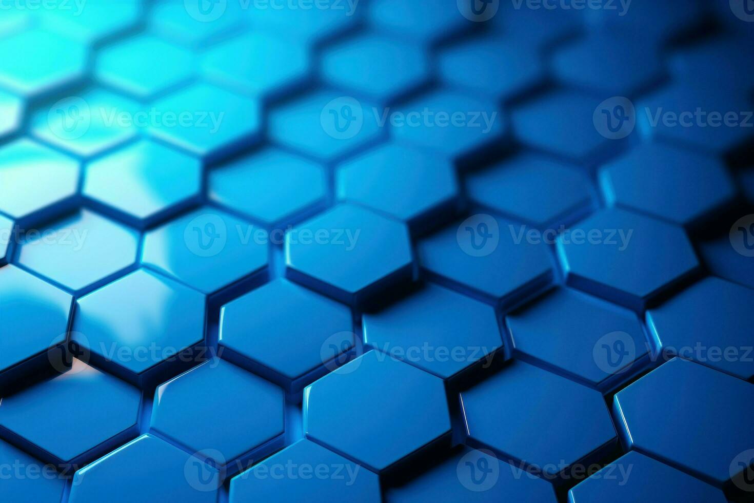 Azure Blue hexagon. Generate Ai photo