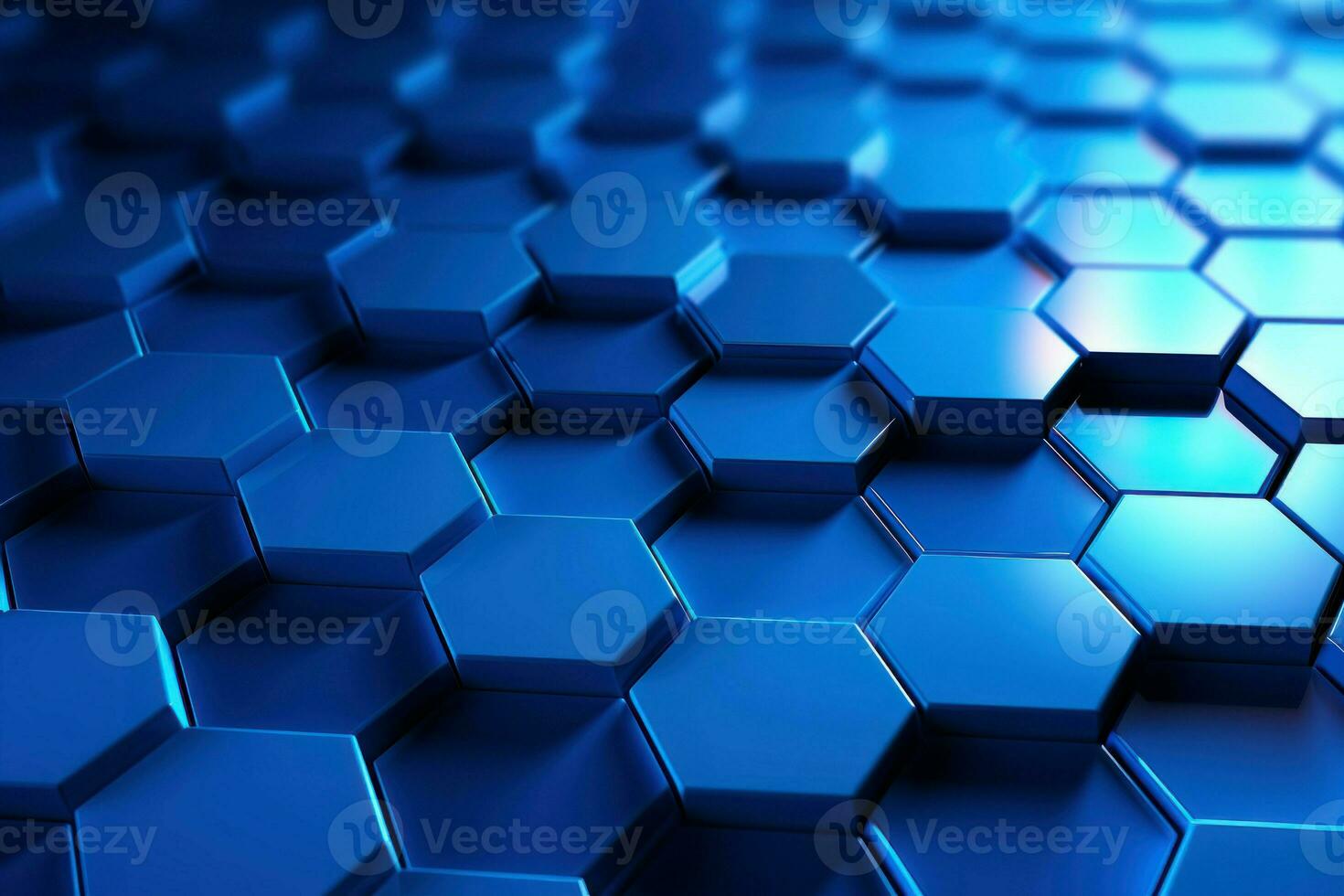 Blue hexagon. Generate Ai photo