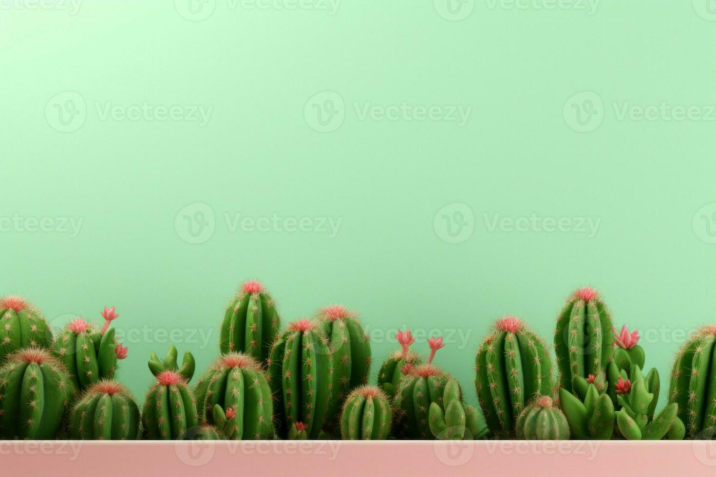 Cactus mockup background. Generate Ai photo