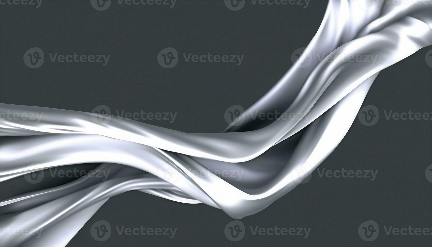 Abstract silver gradient background. Flow chrome liquid metal waves. AI Generated photo