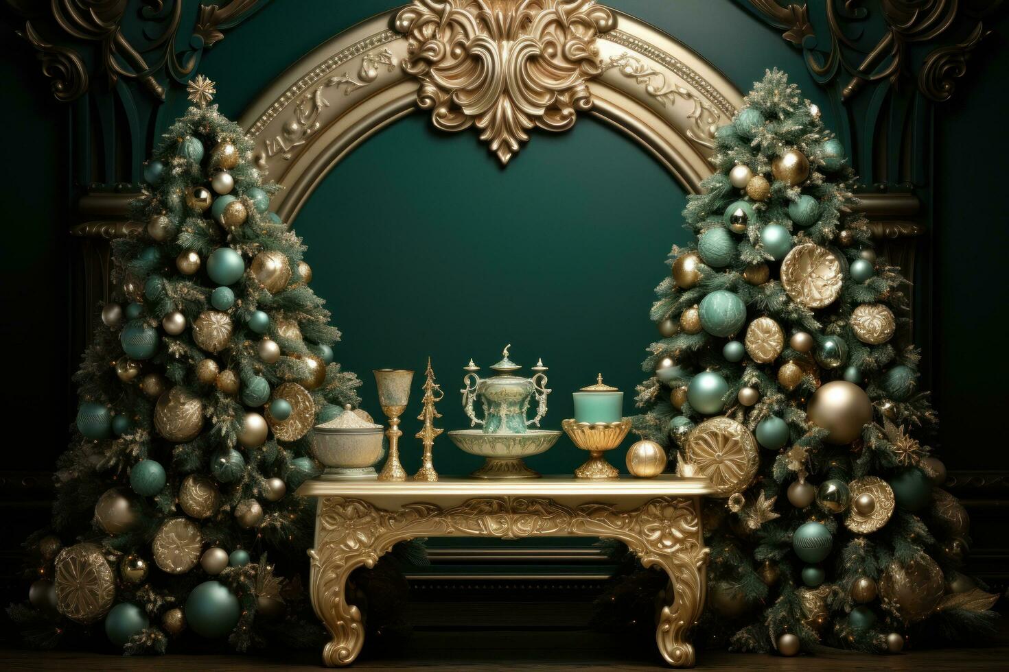 Green Christmas background photo