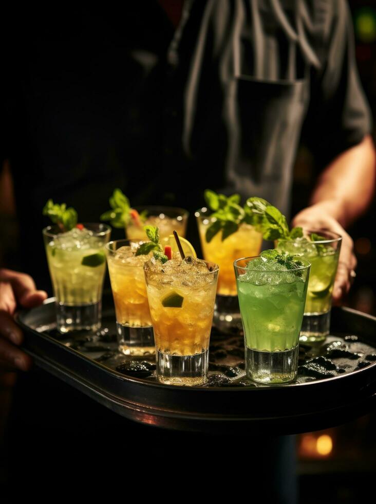 Cocktails prepared for party photo