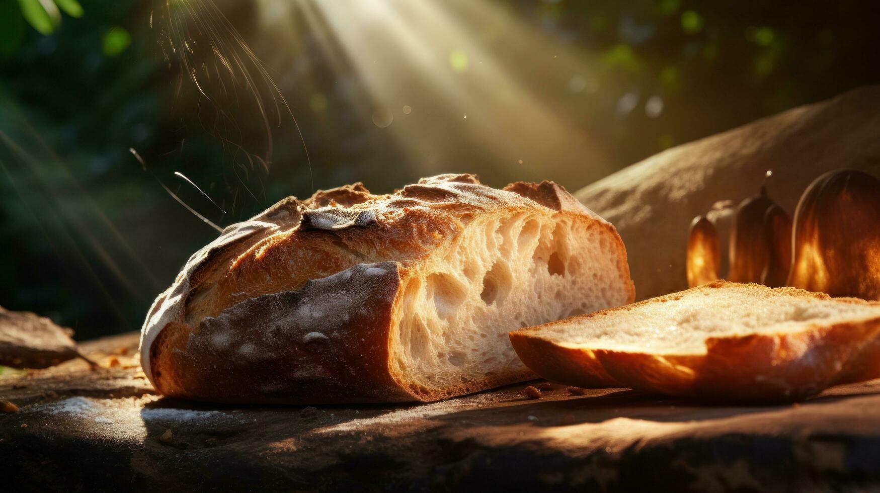 Fresh hot bread photo