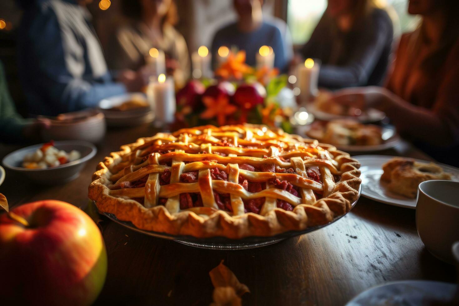 Autumn apple pie photo