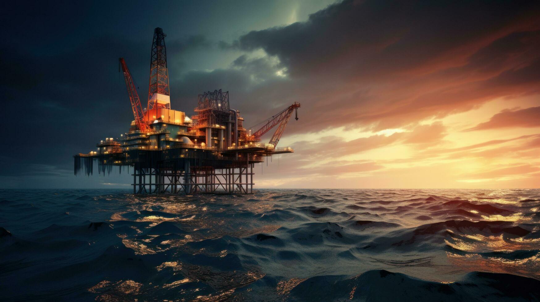 Oil rig at the sea photo