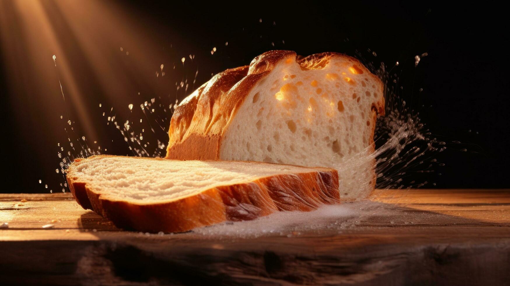 Fresh hot bread photo