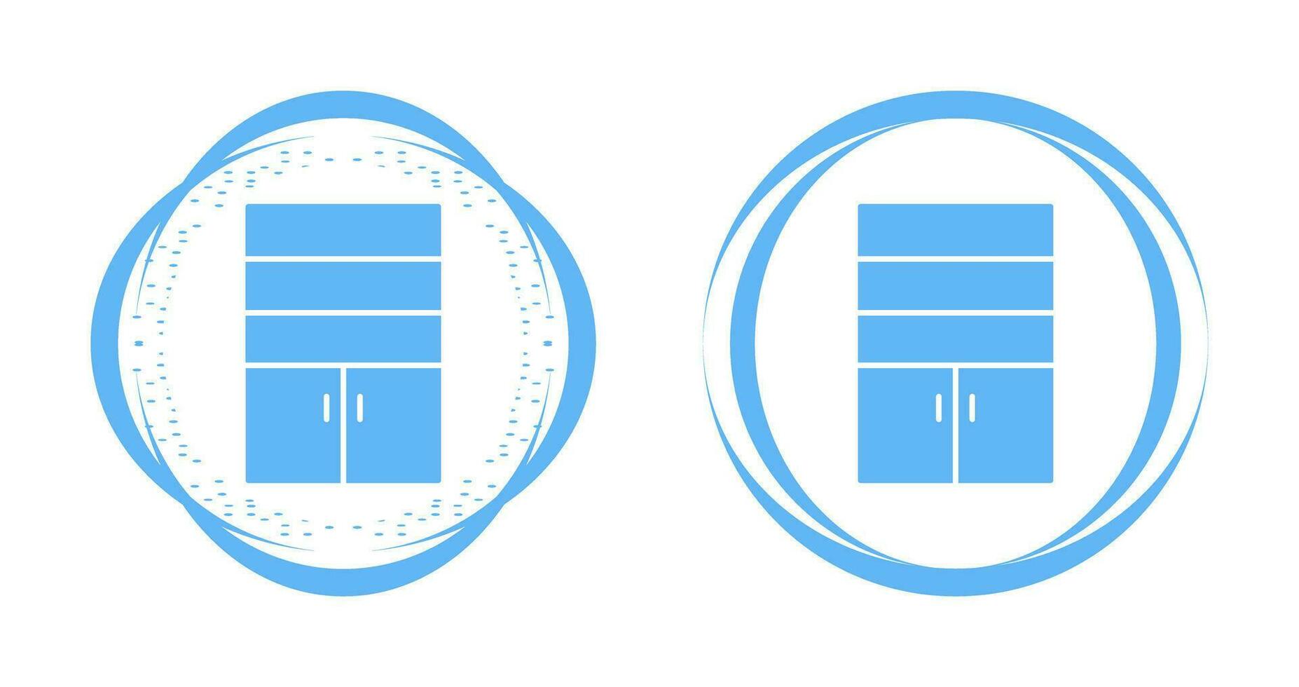 Cupboard with Shelves Vector Icon