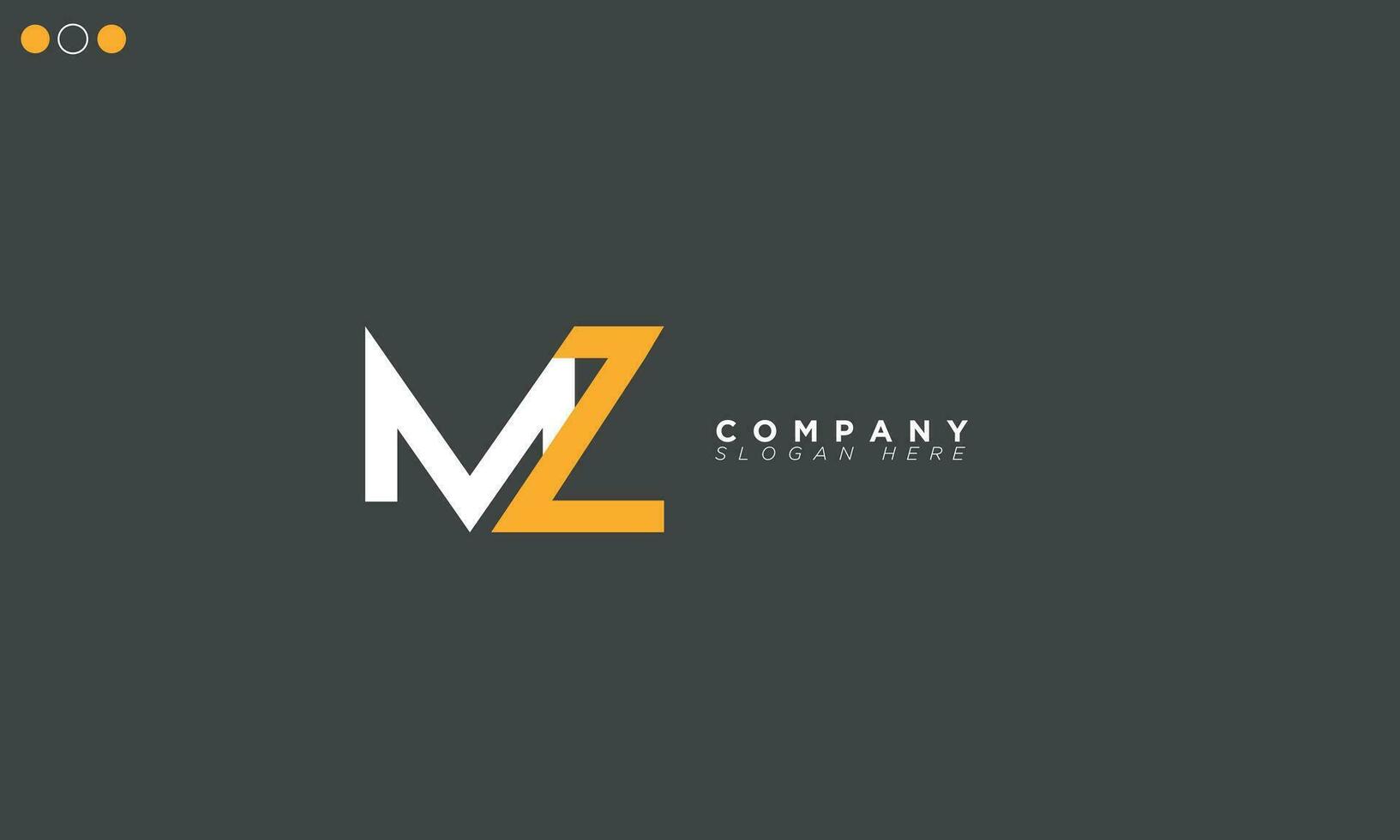 MZ Alphabet letters Initials Monogram logo ZM, M and Z vector
